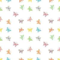 Seamless butterfly pattern. Drawn butterfly background vector