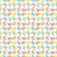 Seamless butterfly pattern. Drawn butterfly background vector