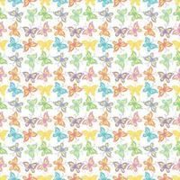 Seamless butterfly pattern. Drawn butterfly background vector