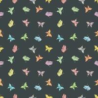 Seamless butterfly pattern. Drawn butterfly background vector