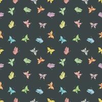 Seamless butterfly pattern. Drawn butterfly background vector