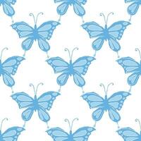 Seamless butterfly pattern. Drawn butterfly background vector