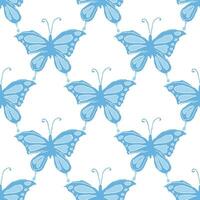 Seamless butterfly pattern. Drawn butterfly background vector