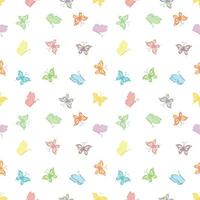 Seamless butterfly pattern. Drawn butterfly background vector