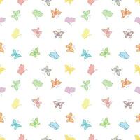 Seamless butterfly pattern. Drawn butterfly background vector