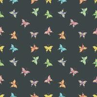 Seamless butterfly pattern. Drawn butterfly background vector