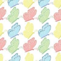 Seamless butterfly pattern. Drawn butterfly background vector
