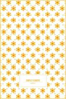 simple orange flowers pattern design for napkin cloth vector