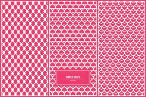 three package pattern of simple shape with pink dominant colors vector