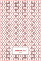 symmetrical batik pattern with uinique red shape vector