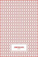 symmetrical batik pattern with uinique red shape vector