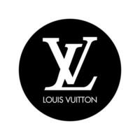 Lv logo with triangle shape and circle Royalty Free Vector