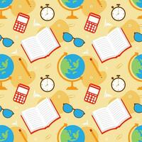 Happy Teacher Seamless Pattern Design Educational Style Elements in Template Hand Drawn Cartoon Flat Illustration vector