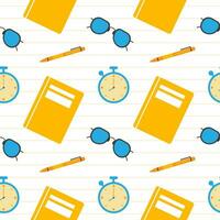 Happy Teacher Seamless Pattern Design Educational Style Elements in Template Hand Drawn Cartoon Flat Illustration vector