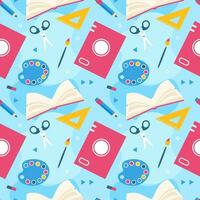 Happy Teacher Seamless Pattern Design Educational Style Elements in Template Hand Drawn Cartoon Flat Illustration vector