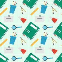 Happy Teacher Seamless Pattern Design Educational Style Elements in Template Hand Drawn Cartoon Flat Illustration vector