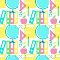 Happy Teacher Seamless Pattern Design Educational Style Elements in Template Hand Drawn Cartoon Flat Illustration vector