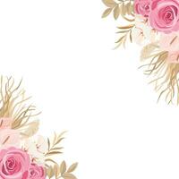 boho style floral wreath border perfect for decorating wedding invitations or greeting cards vector