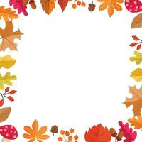 autumn border, dry maple leaf, orange maple leaf vector