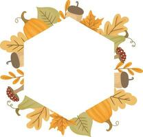 otoño marco con seco arce hoja decoración vector