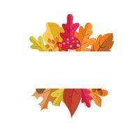 autumn frame, dry maple leaf, orange color maple leaf vector