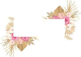 frame with boho style wreath vector