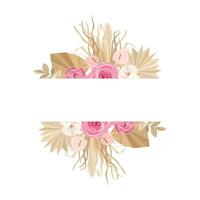 frame with boho style wreath vector