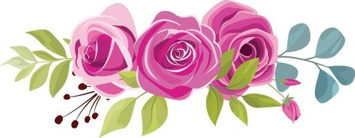 vector rose flower bouquet, perfect for decorating wedding invitations or greeting cards