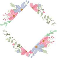 floral frame with wreath of wildflowers vector