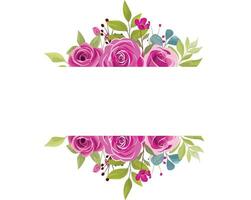 wedding frame with beautiful rose bouquet decoration vector