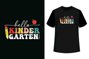 Hello Kindergarten Shirt Back to School Teacher Student Gift T-Shirt vector