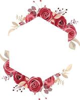 ramo de flores con granate rosas. floral diseño decoración para saludo tarjeta o boda. vector