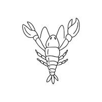 Hand drawn lobster vector illustration.