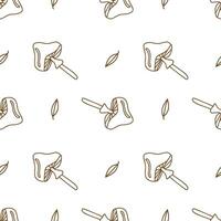 Seamless vector pattern mushrooms in doodle style.