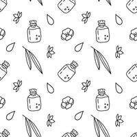 Aromatherapy seamless vector pattern.Hand drawn, doodle.