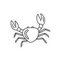 mano dibujado cangrejo vector ilustración