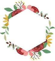 floral frame with wild flowers and leaves vector