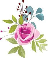 vector rose flower bouquet, perfect for decorating wedding invitations or greeting cards