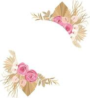 frame with boho style wreath vector