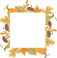 autumn frame with dry maple leaf decoration vector