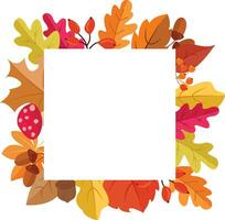 autumn frame, dry maple leaf, orange color maple leaf vector