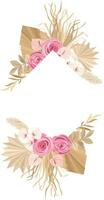 frame with boho style wreath vector