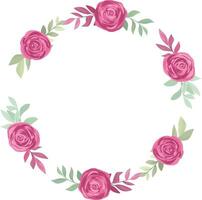 wreath with maroon roses vector