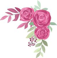 bouquet of flowers with maroon roses vector