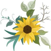 vector sunflower wreath clipart