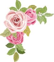 a bouquet with beautiful pink roses vector