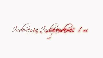 Indonesia indipendenza giorno - lettering animazione con particelle video