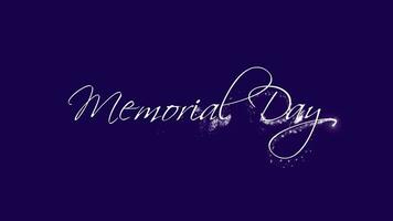 Memorial Day - Lettering Animatin With Particles video