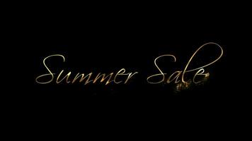 Summer Sale - Lettering Animation Gold With Particles video