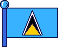 Saint Lucia Country Flagpole Flag Banner vector